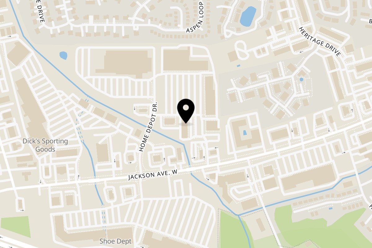 Map showing the location of LandShark Seafood & Catfish on 2311 Jackson Avenue West in Oxford